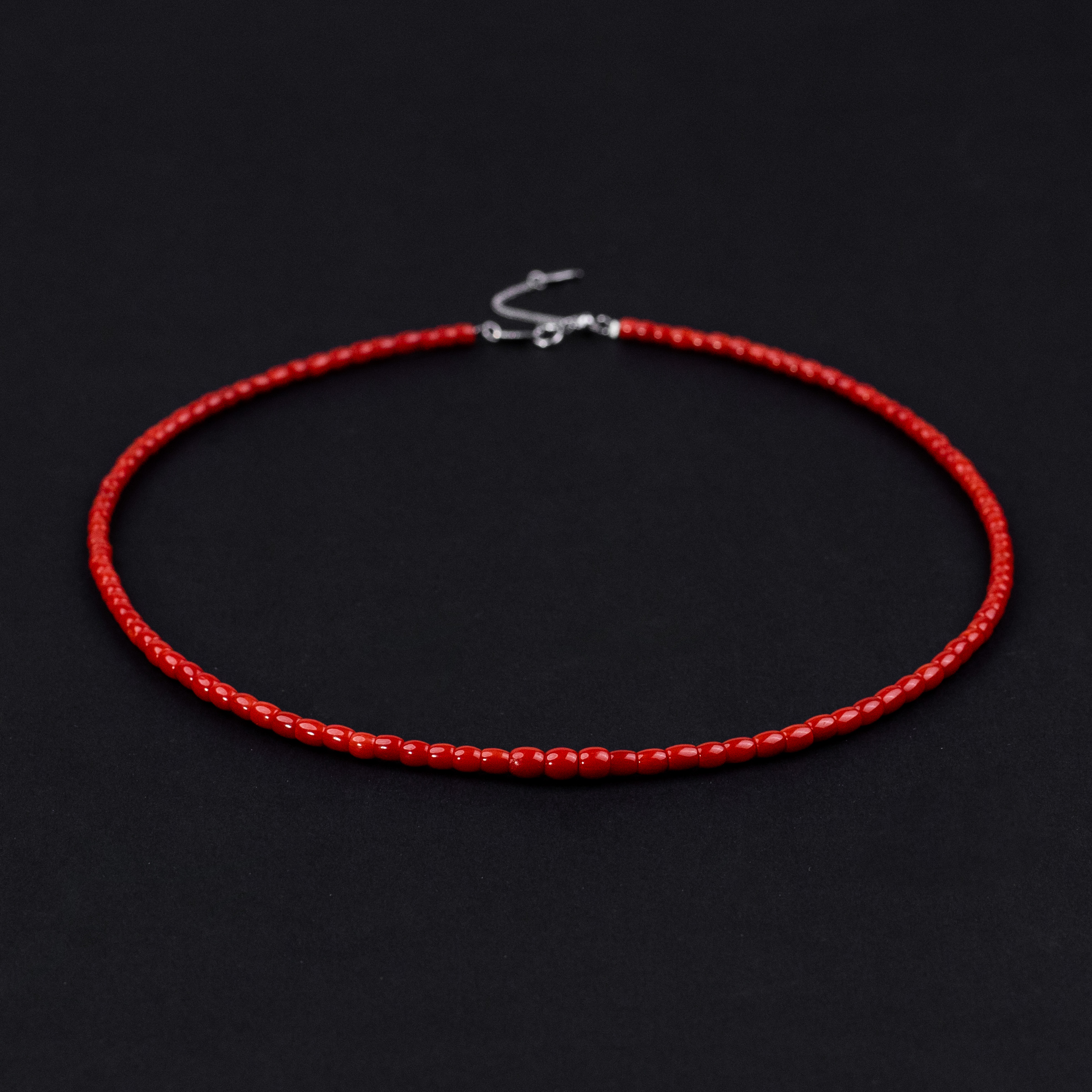 红珊瑚项链桶形塔链时尚百搭气质经典 3-5mm （多样性发货）