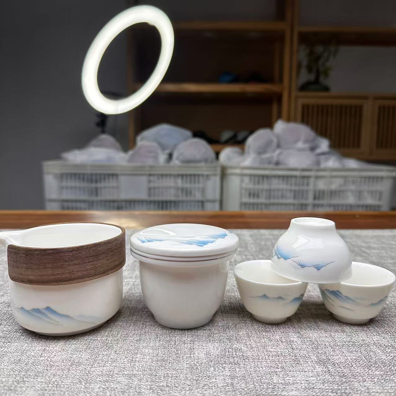 连绵青山 一壶三杯 快客杯旅行套组