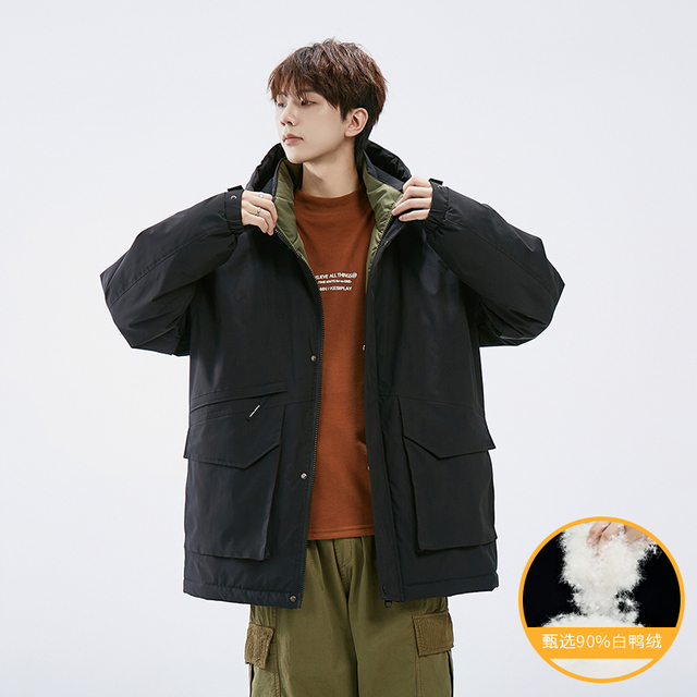 【旗舰正品】可隆零感冬季新款羽绒服男连帽保暖白鸭绒冲锋衣宽松