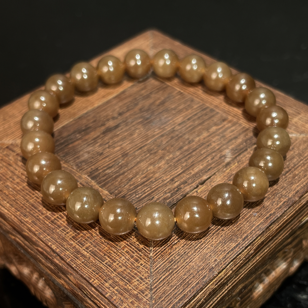 2281和田玉糖料圆珠单圈手串百搭时尚国风饰品