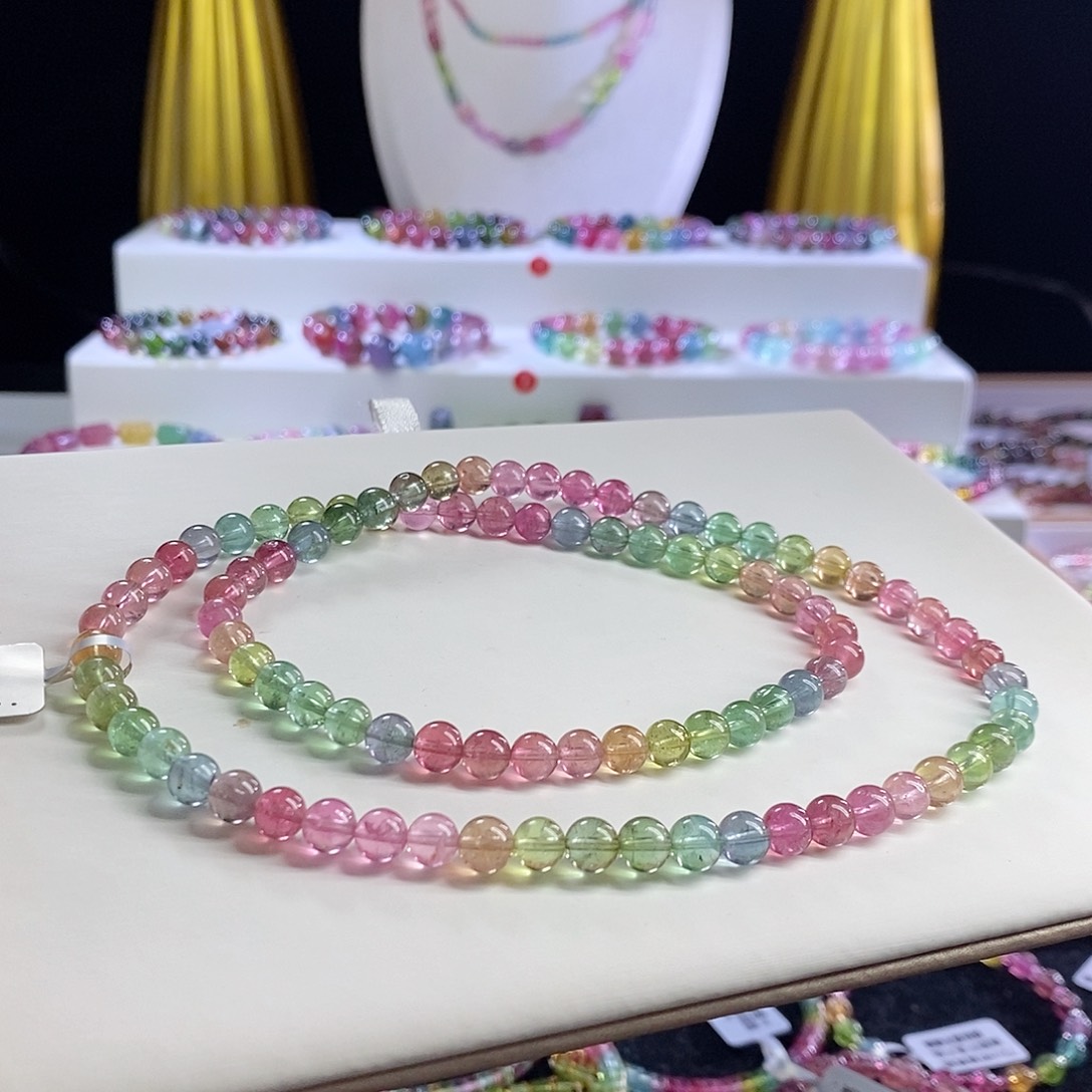 未镶嵌手链碧玺人鱼三圈