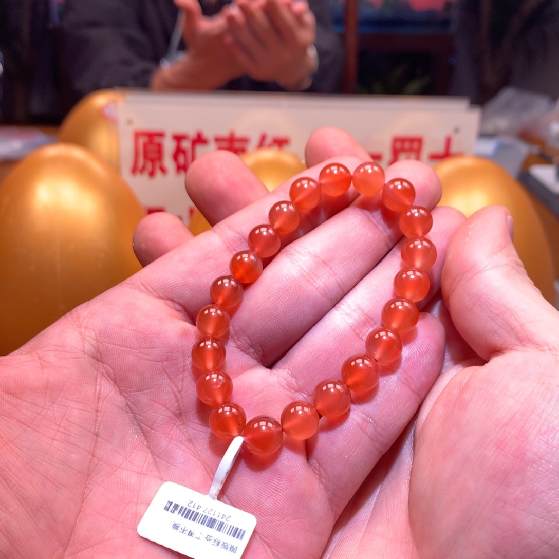 南红玛瑙单圈未镶嵌9mm➕橘红