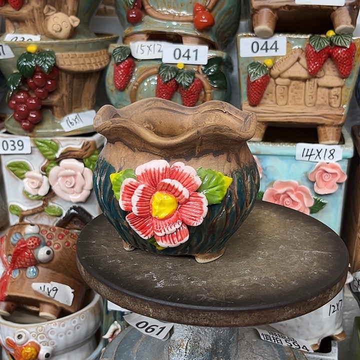 紫砂花盆粗陶材质多肉花盆