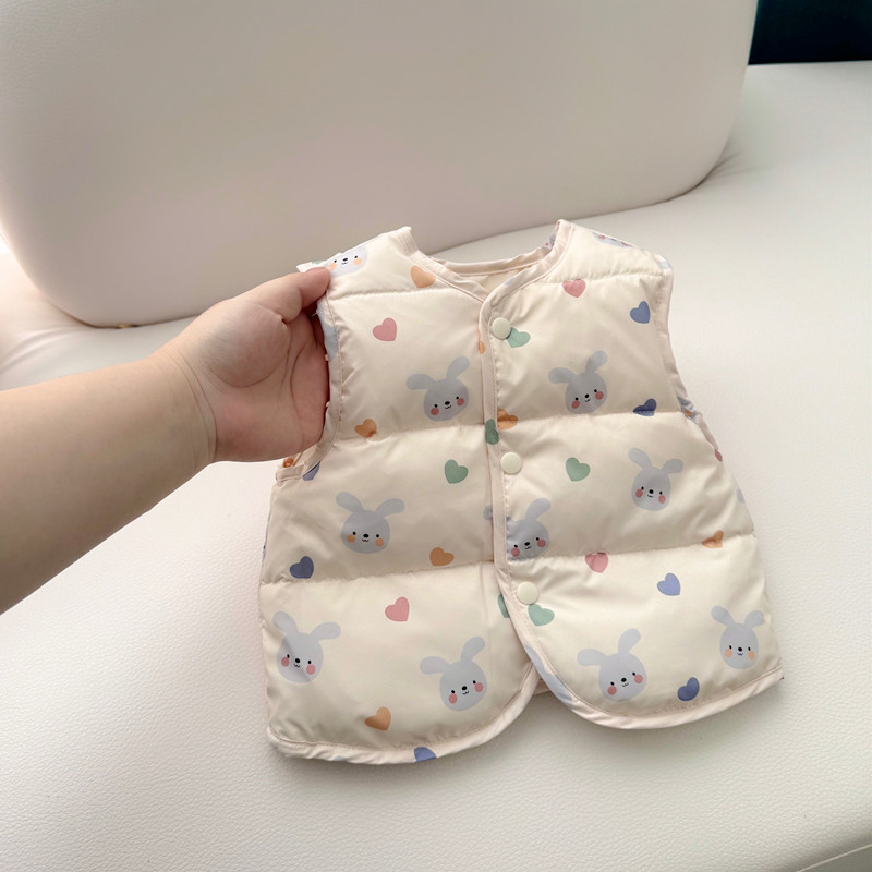 1婴儿马甲秋冬季夹棉小童2薄棉保暖外穿背心3新生儿男女宝宝坎肩6