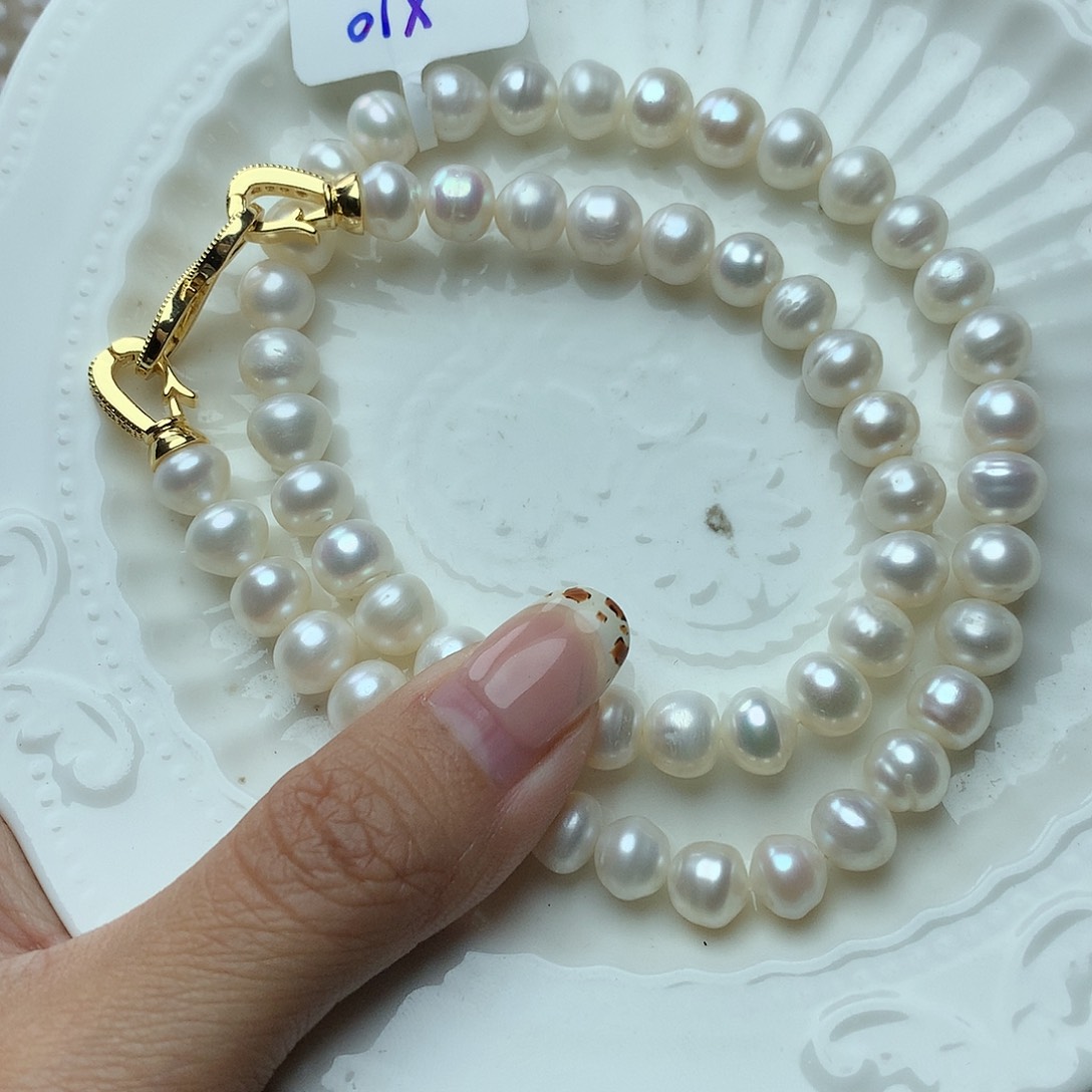 淡水珍珠8-9未镶嵌x10项链