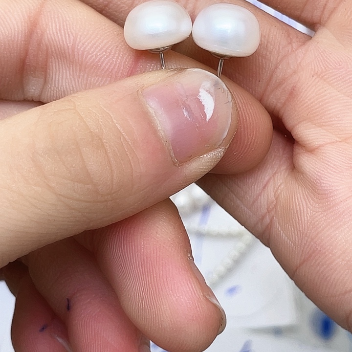 淡水珍珠耳饰银S925镶嵌?*