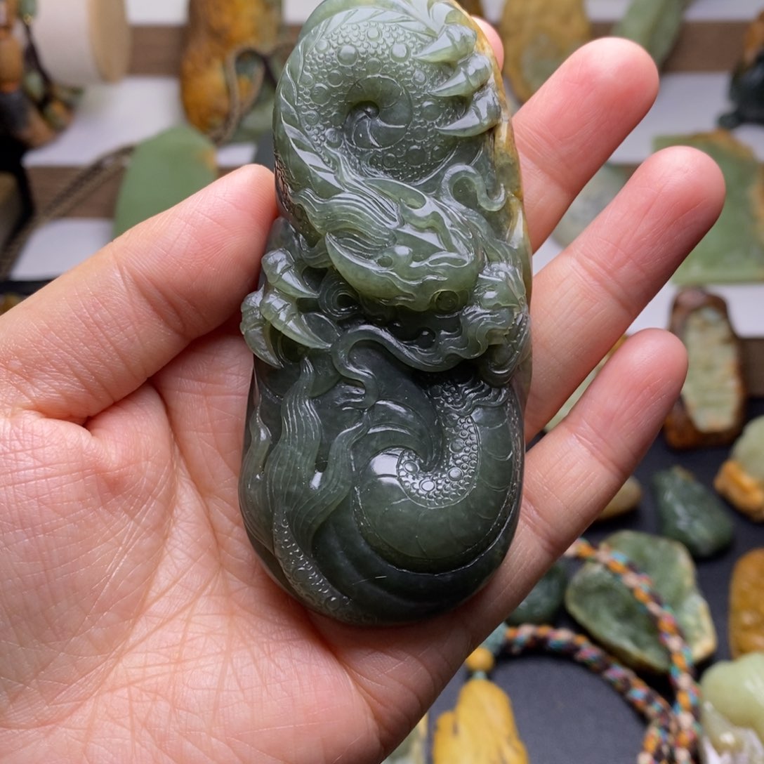 岫岩河磨玉（透闪石质玉）手把未镶嵌