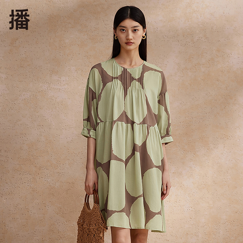 【达人专属】播24夏气质圆领连衣裙BDR2LD1152