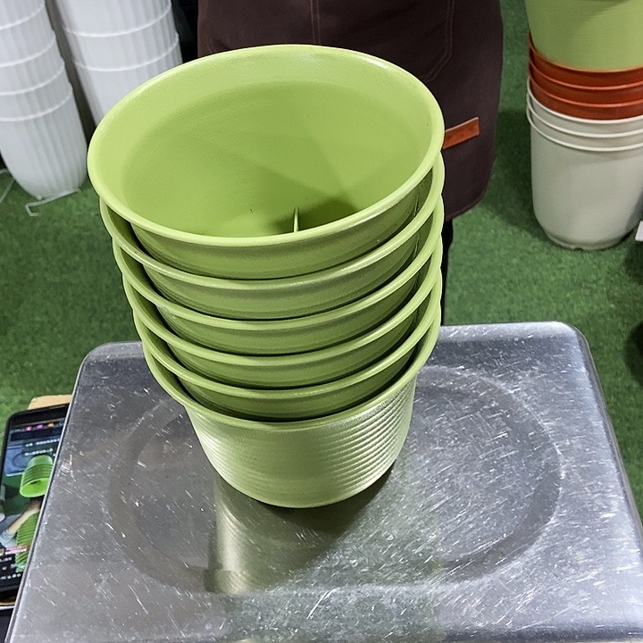 仿炭烧口15高11绿色无拖6只