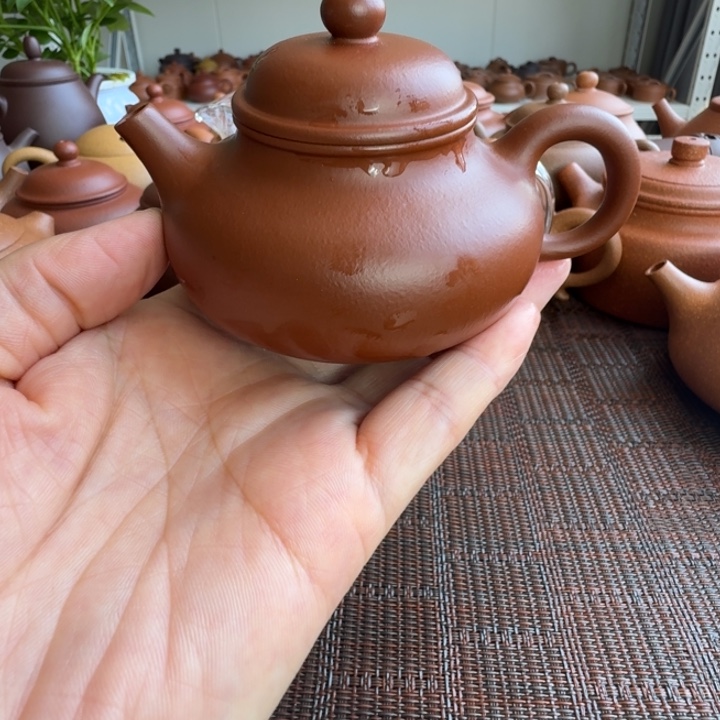 見***鳴茶杯紫砂朱泥容天130cc