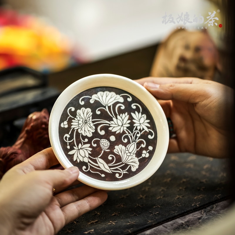 板娘的茶南唐雅轩吉州窑缠枝莲公杯托家用公道杯