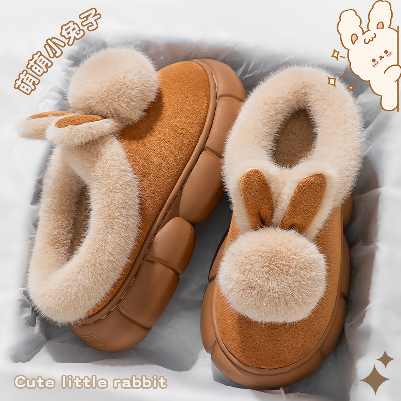 踩屎感棉拖鞋女款2025新款冬季厚底外穿加绒保暖防滑包跟棉鞋女士