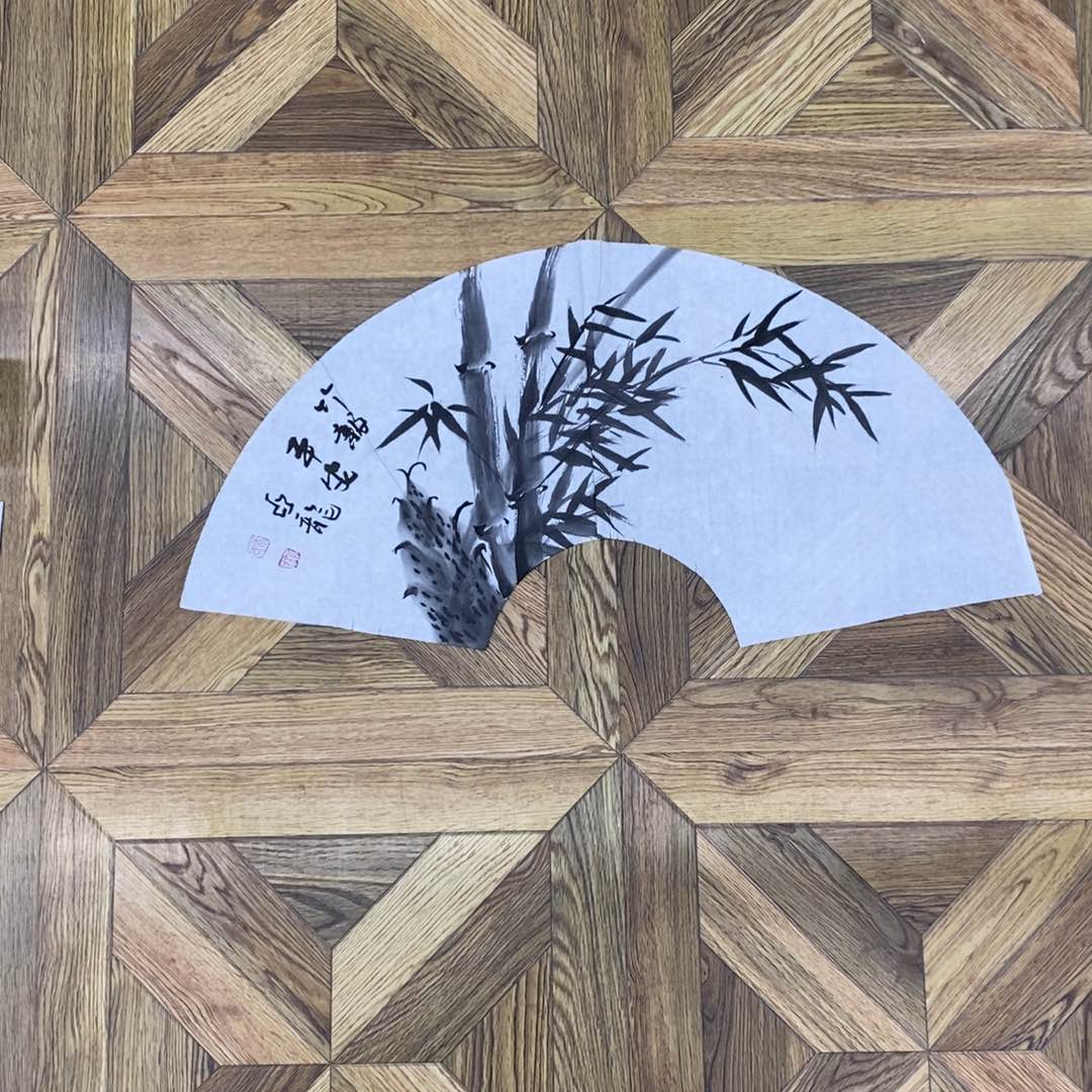扇面竹报平安10寸
