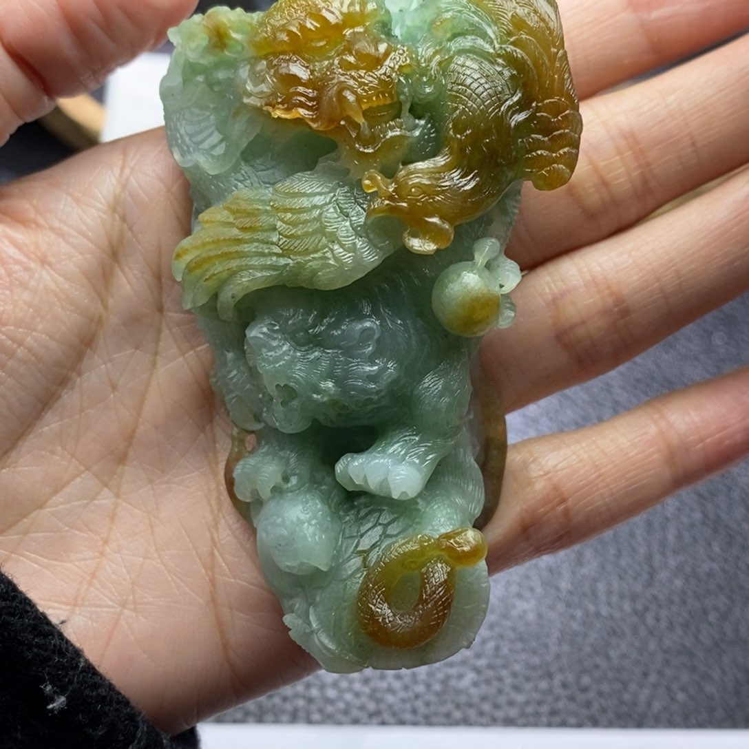 定制翡翠未镶嵌海***．四大神兽