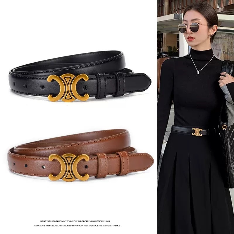 腰带女百搭皮带双面美拉德女腰带时尚黑色韩版牛仔