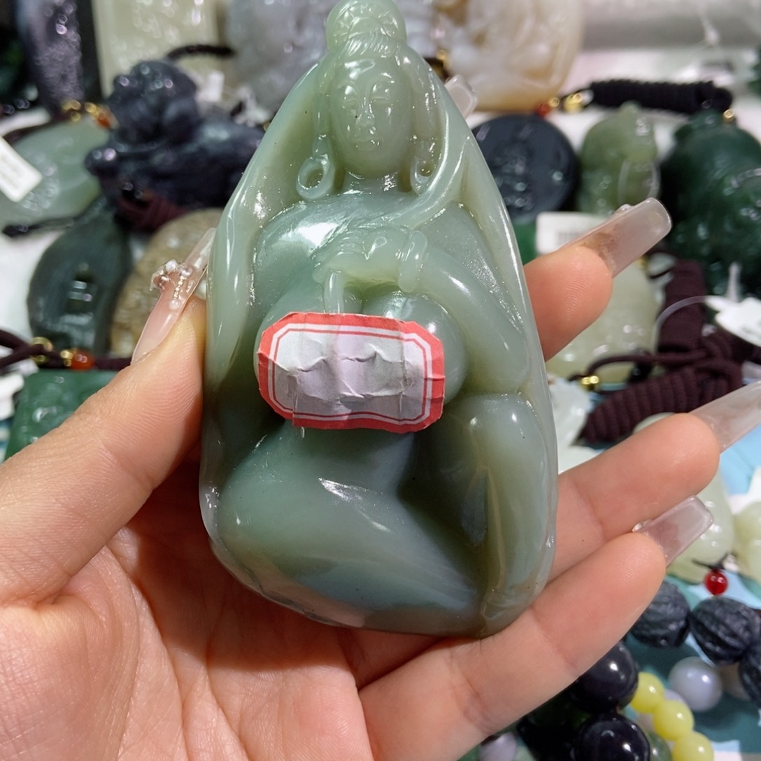 和田玉珠宝半成品未镶嵌深**海