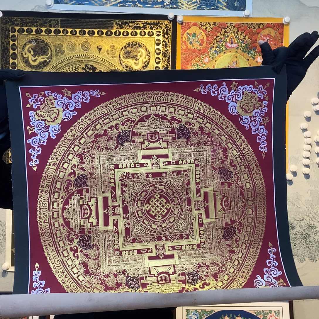 卷轴画纯手绘坛城唐卡50厘米左右