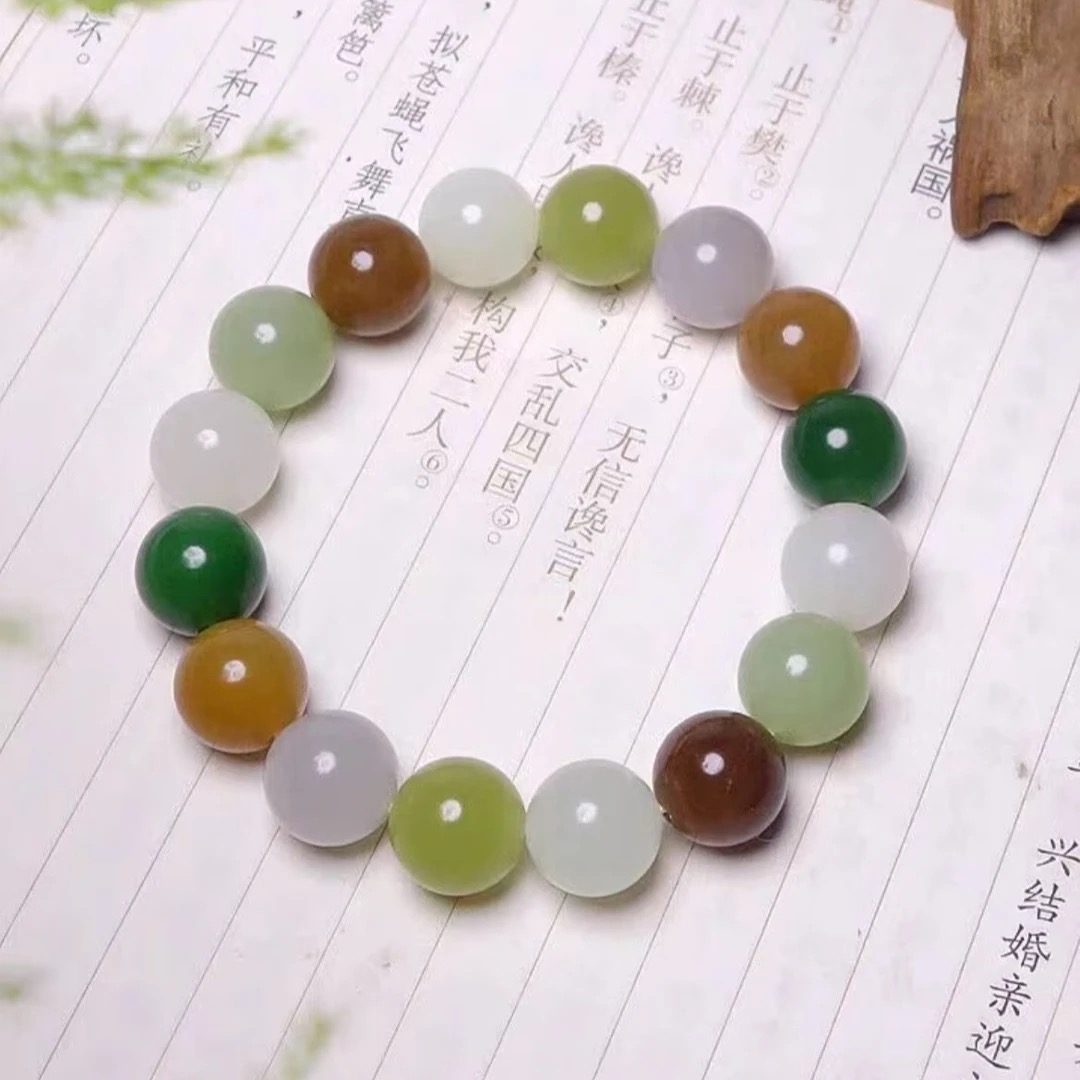 多宝手串天然和田玉彩色时尚手串年轻