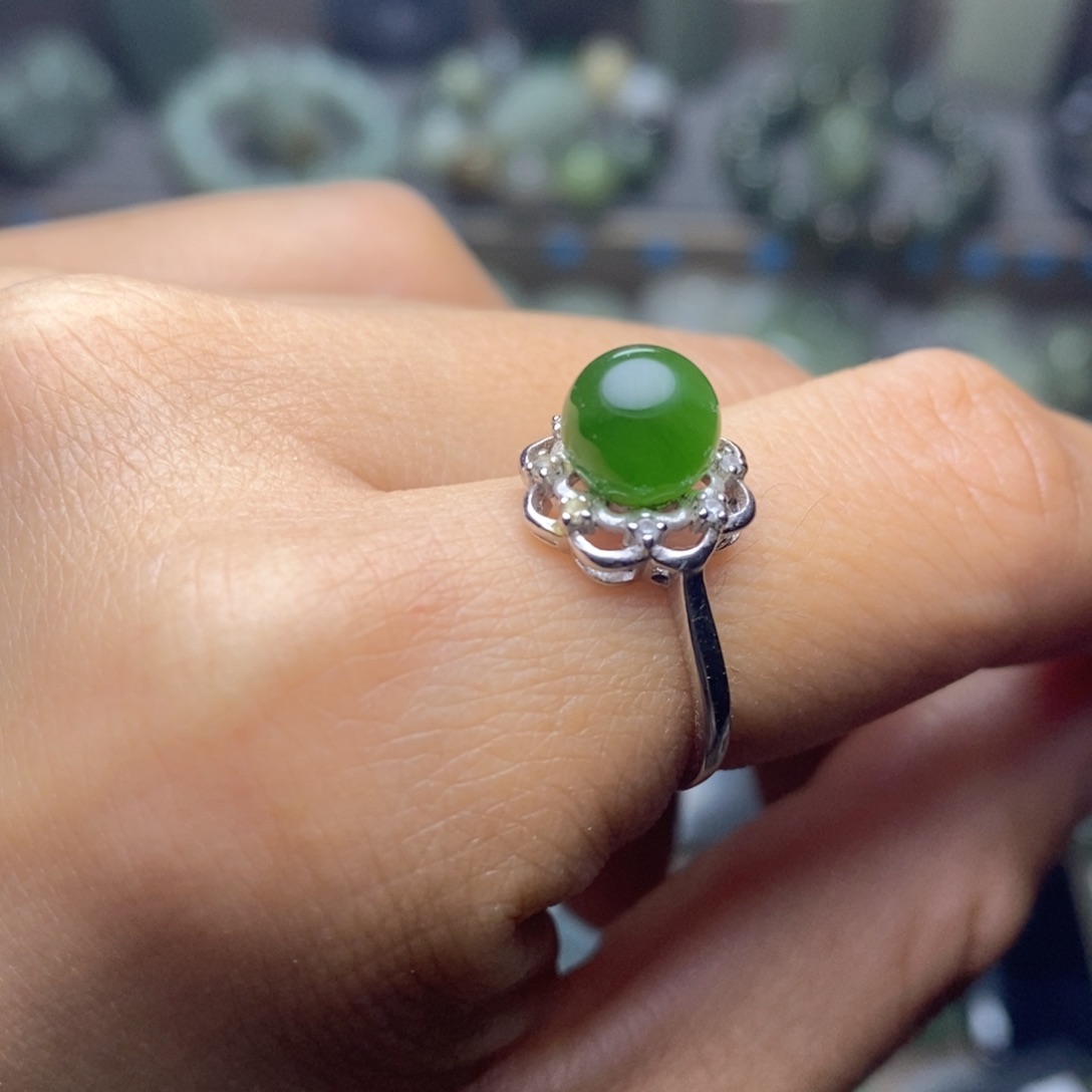 和田玉颈饰银S925镶嵌