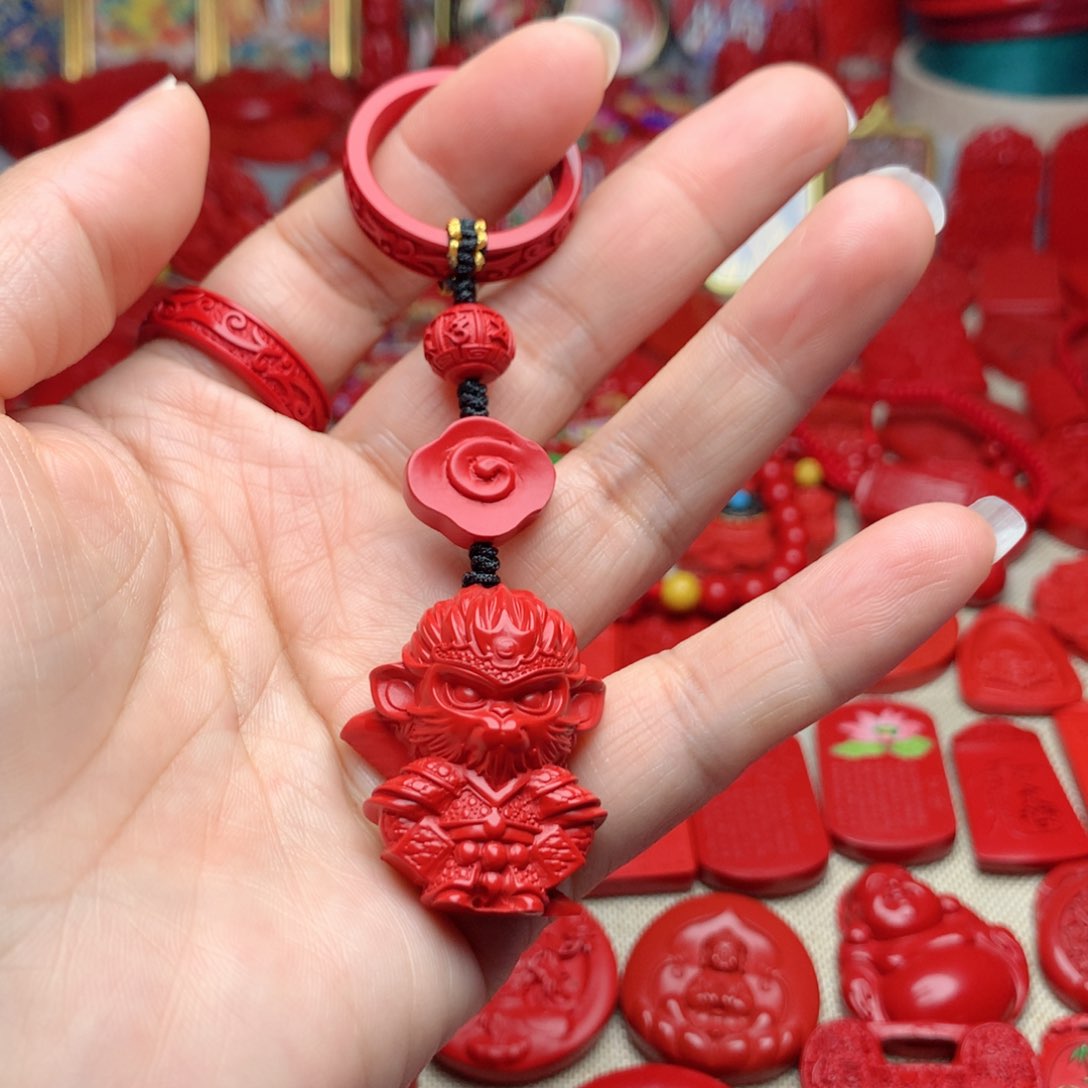 天然辰砂工艺品朱砂手把