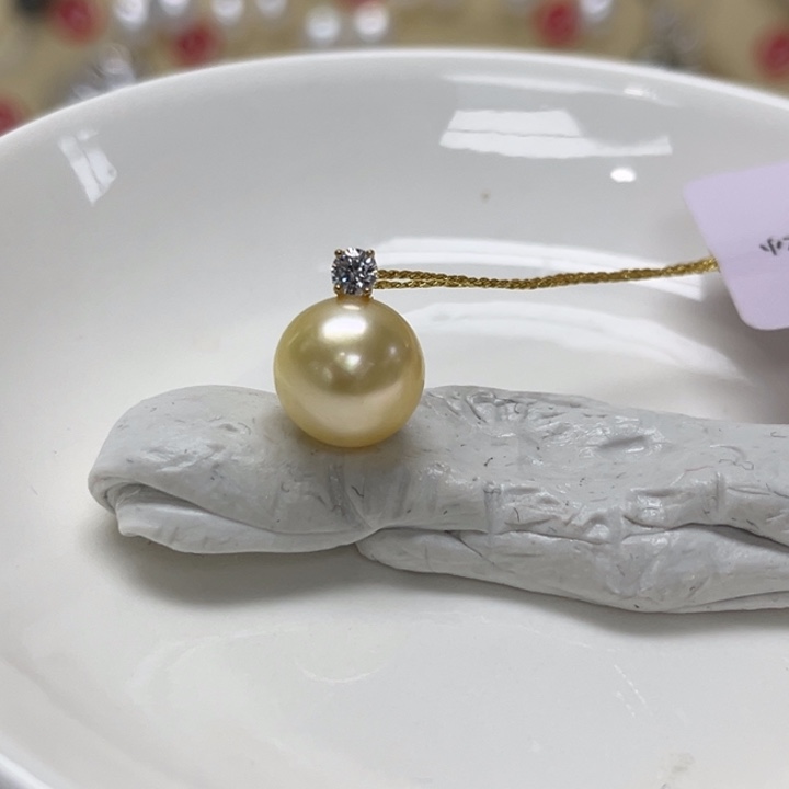 海水珍珠18K金镶嵌颈饰金珠 10-11mm 88号