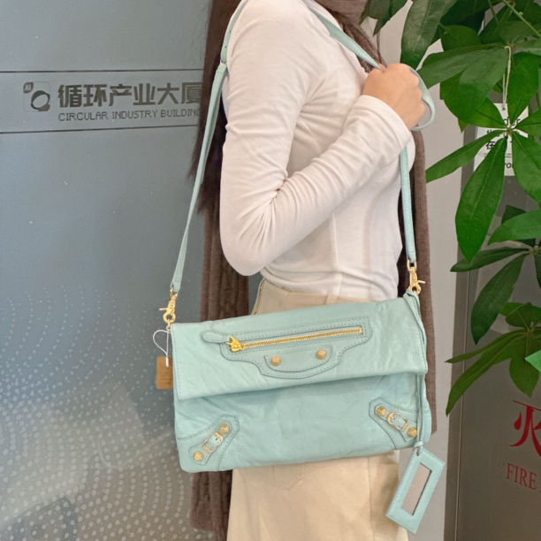 95新 Balenciaga/巴黎世家 巴黎世家ins少女时尚手拿包小众单肩