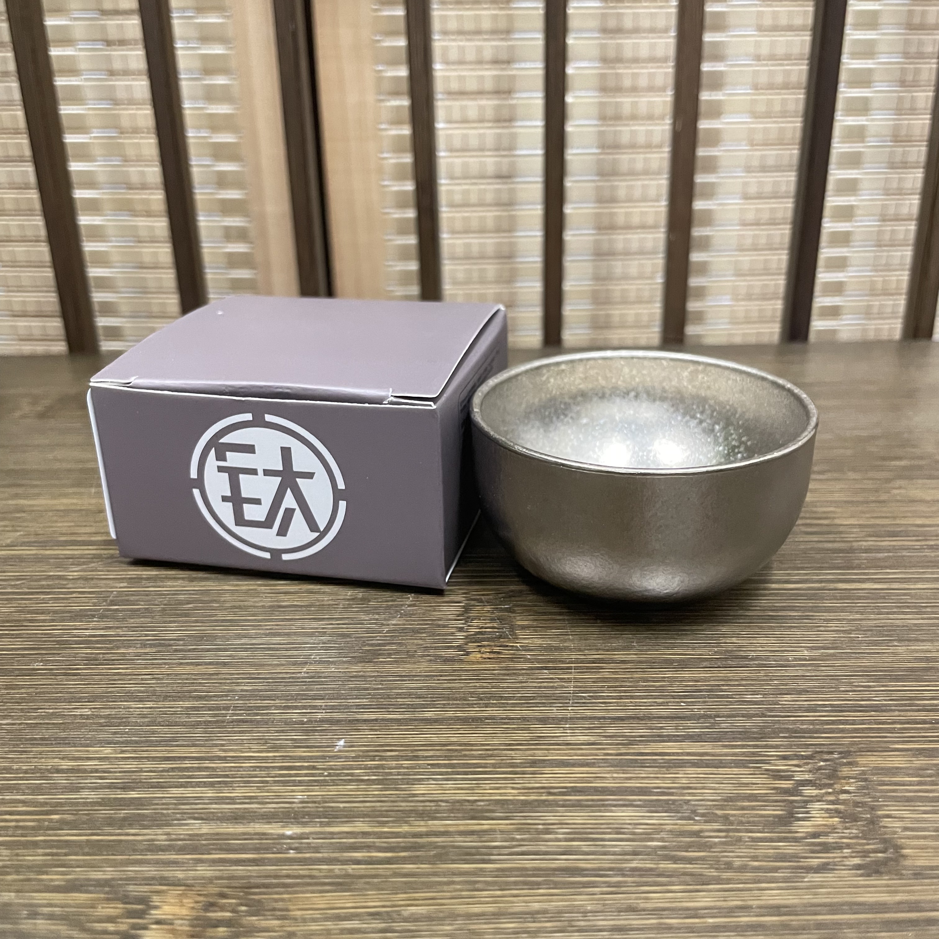 66【闪购商品】纯钛杯皓月银双层隔热防烫个人杯茶杯家用杯ZH2199