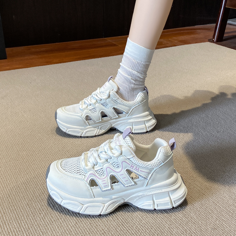 百搭网面网红鞋子小白鞋跑步鞋厚底运动鞋夏季网面老爹鞋老爹鞋