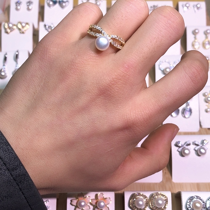 淡水珍珠耳饰银S925镶嵌