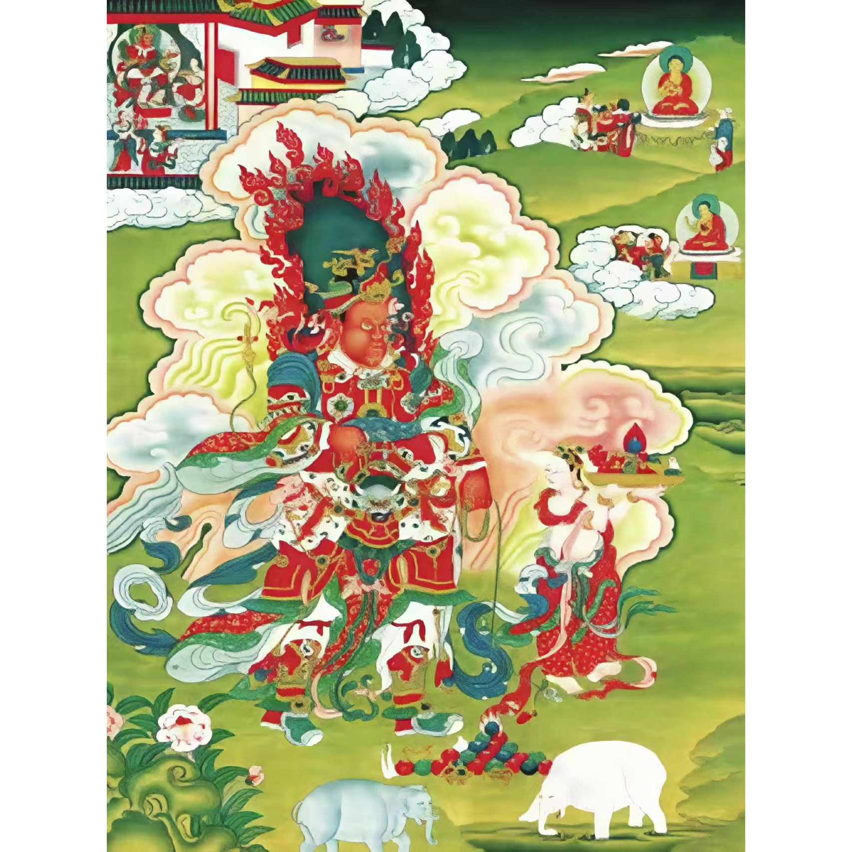 龙妹唐卡增长天王70