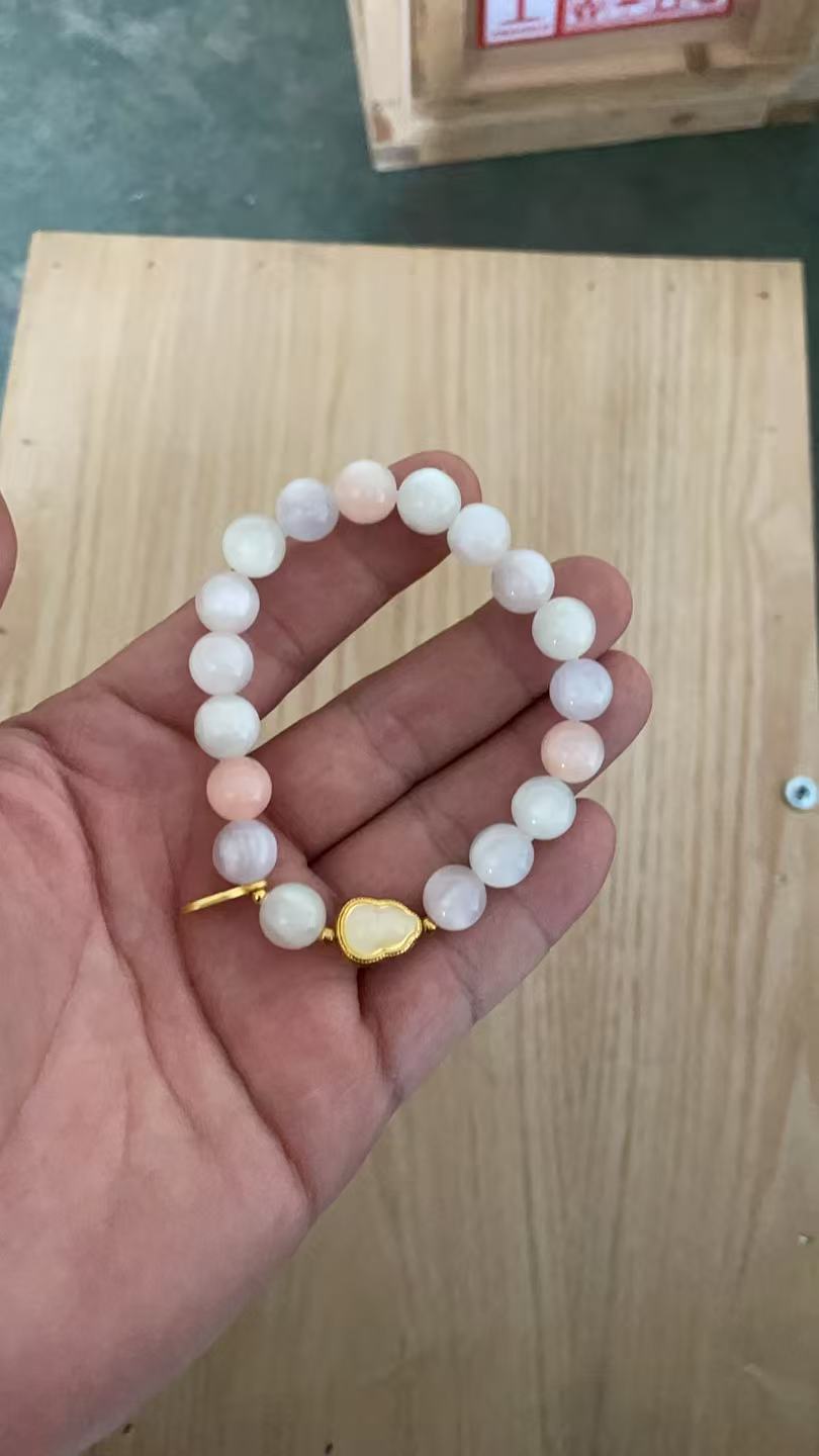 合金手链 七彩海云母单圈带葫芦（无礼盒）