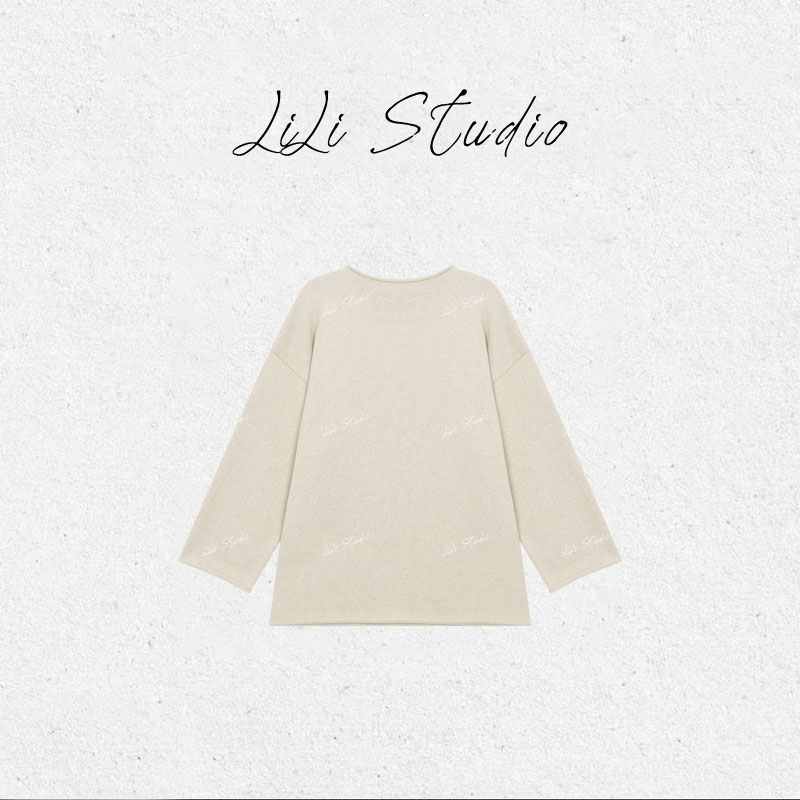 PCNY丨不理理「素织雅色」简约宽松休闲纯色羊绒上衣