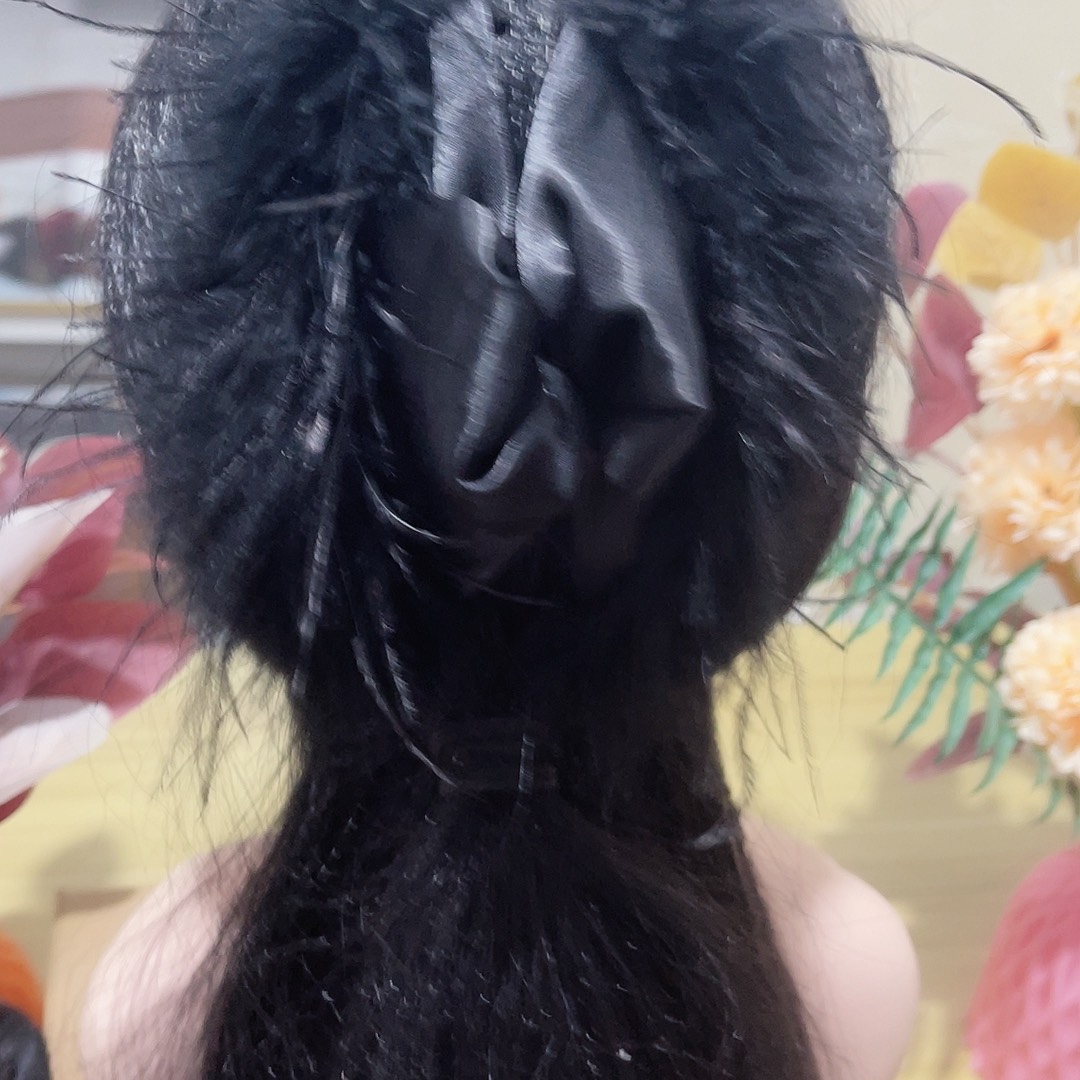 皮质铁合金蝴蝶结发夹