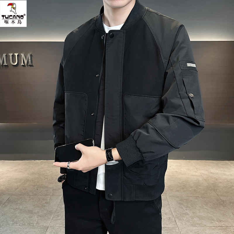 TUCANO/啄木鳥男士夹克春秋韩版潮流棒球服宽松休闲百搭立领外套