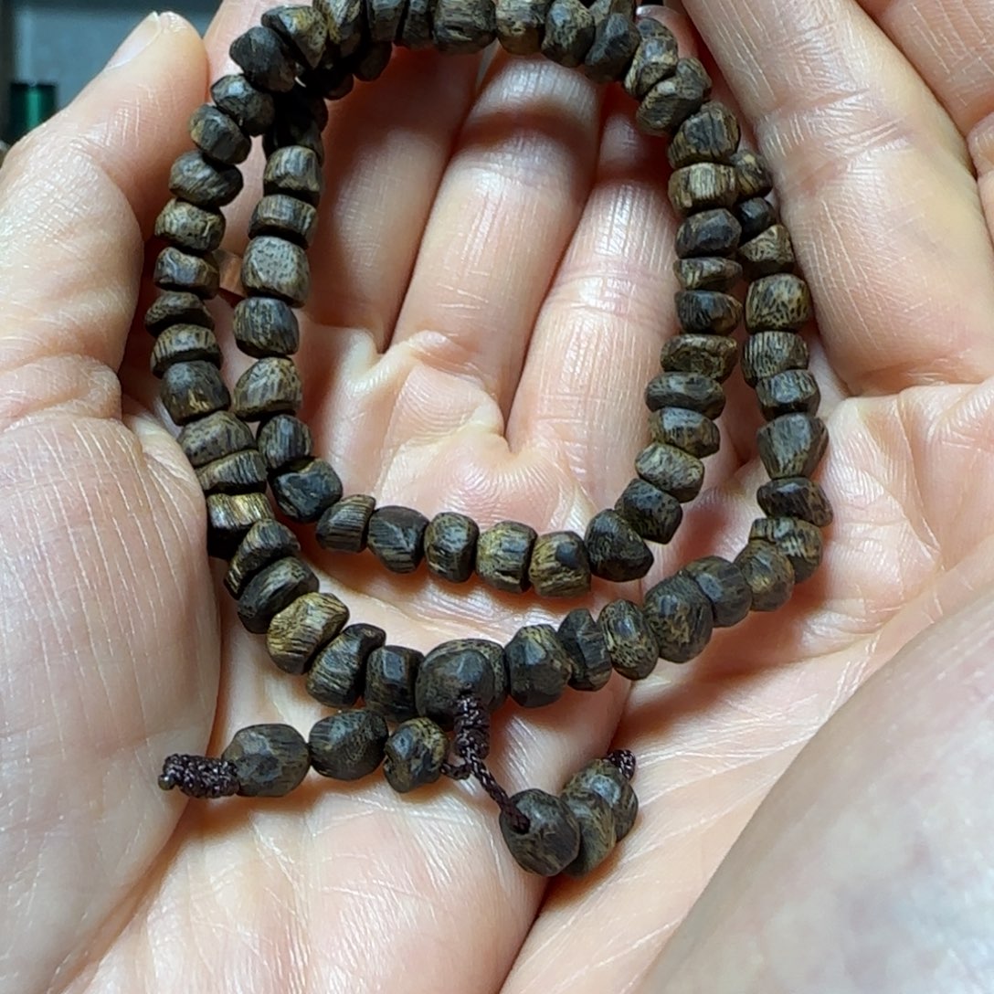 沉香手串宝*绿奇楠沉香沉水树丁随型双圈定制款11克多样性