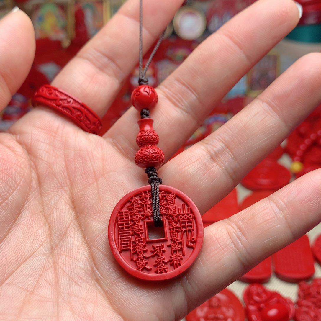 天然辰砂工艺品朱砂手机坠