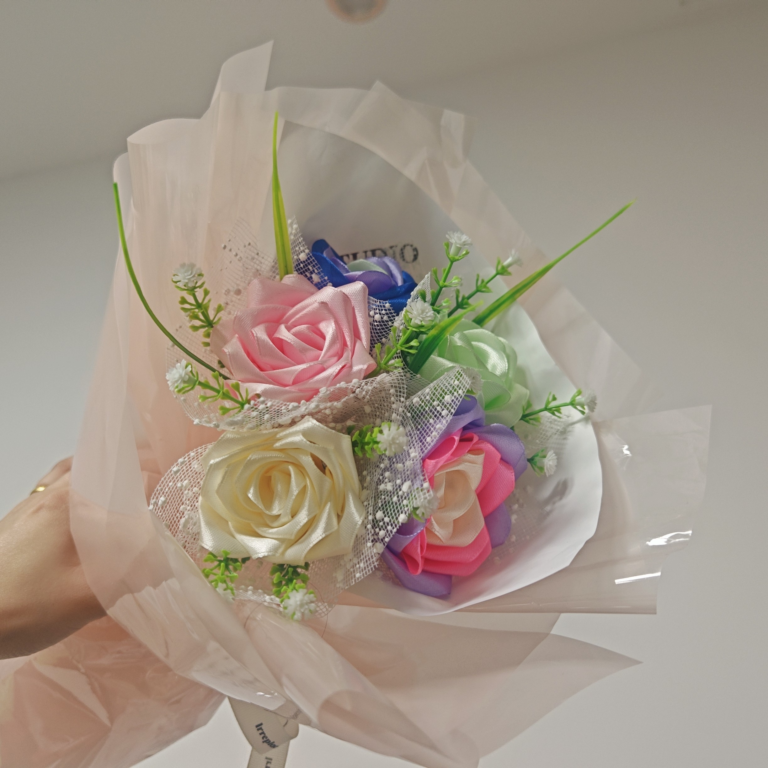 碎冰蓝玫瑰花束送女友闺蜜生日礼物女生特别走心惊喜成品发货