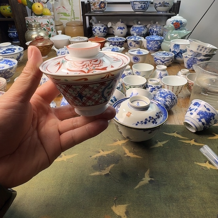 虎*青花瓷器杯子茶具