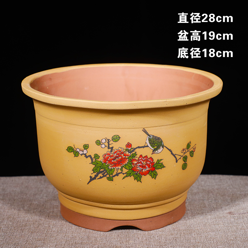 紫砂大口径金弹子盆景花盆种树花盆种菜盆专用花盆陶瓷陶瓷花盆