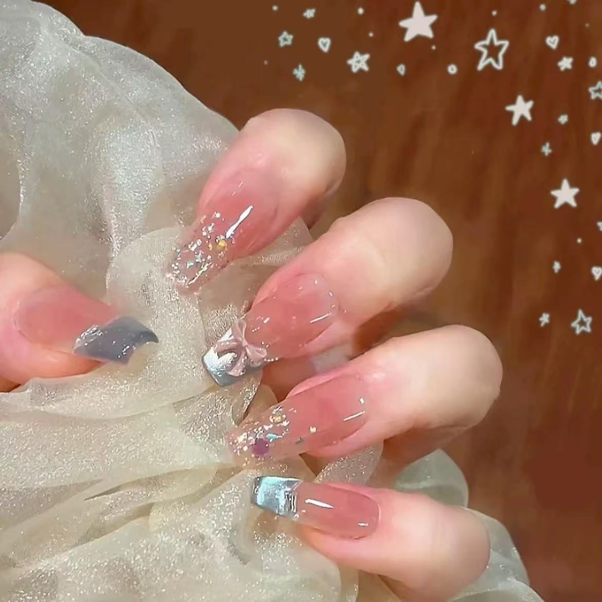 『朵莉亚』新款穿戴甲中长椭圆显白冰透美甲甲片2025最火爆款