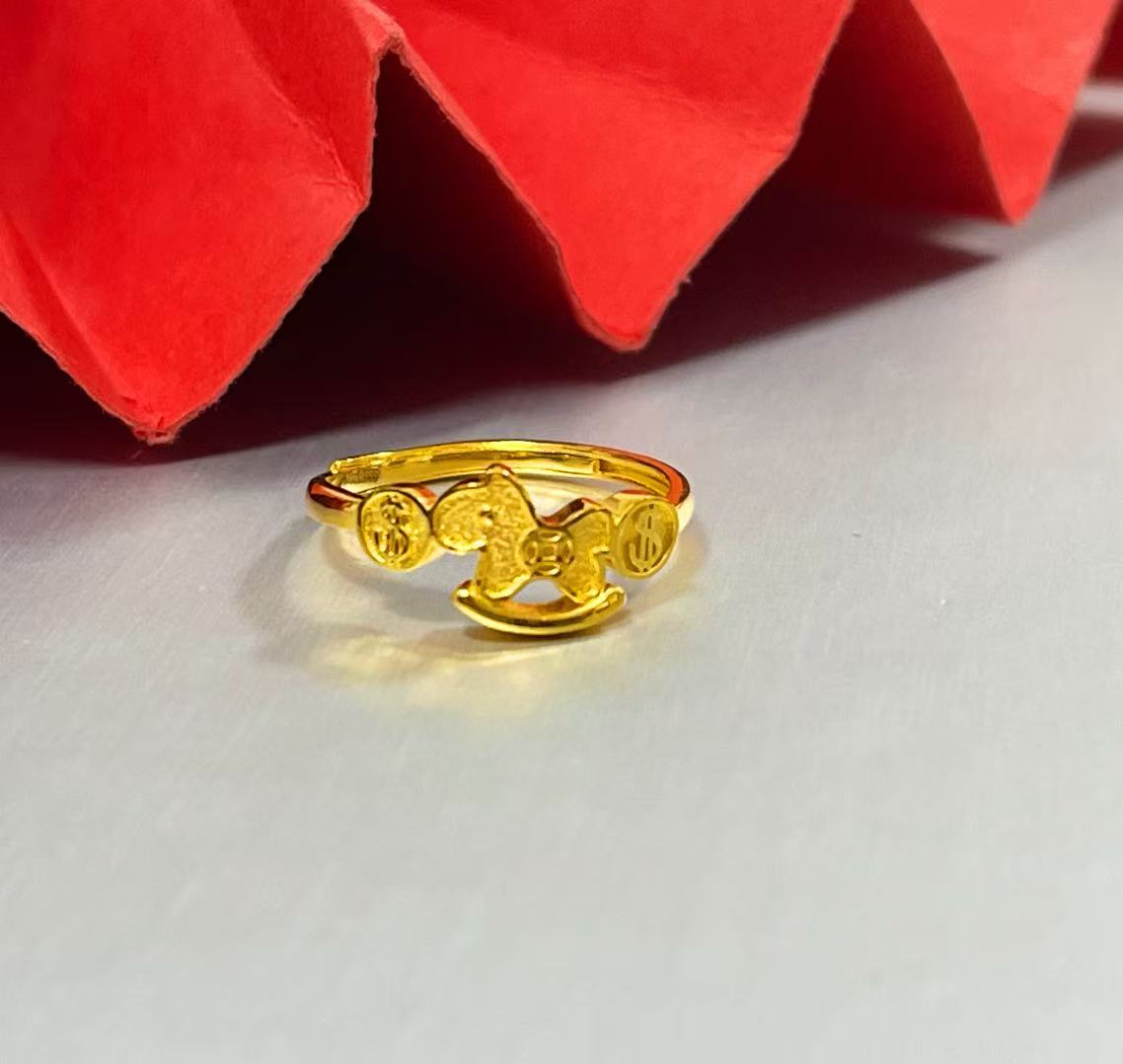 姐妹黄金 足金999 活口 马上来钱戒指