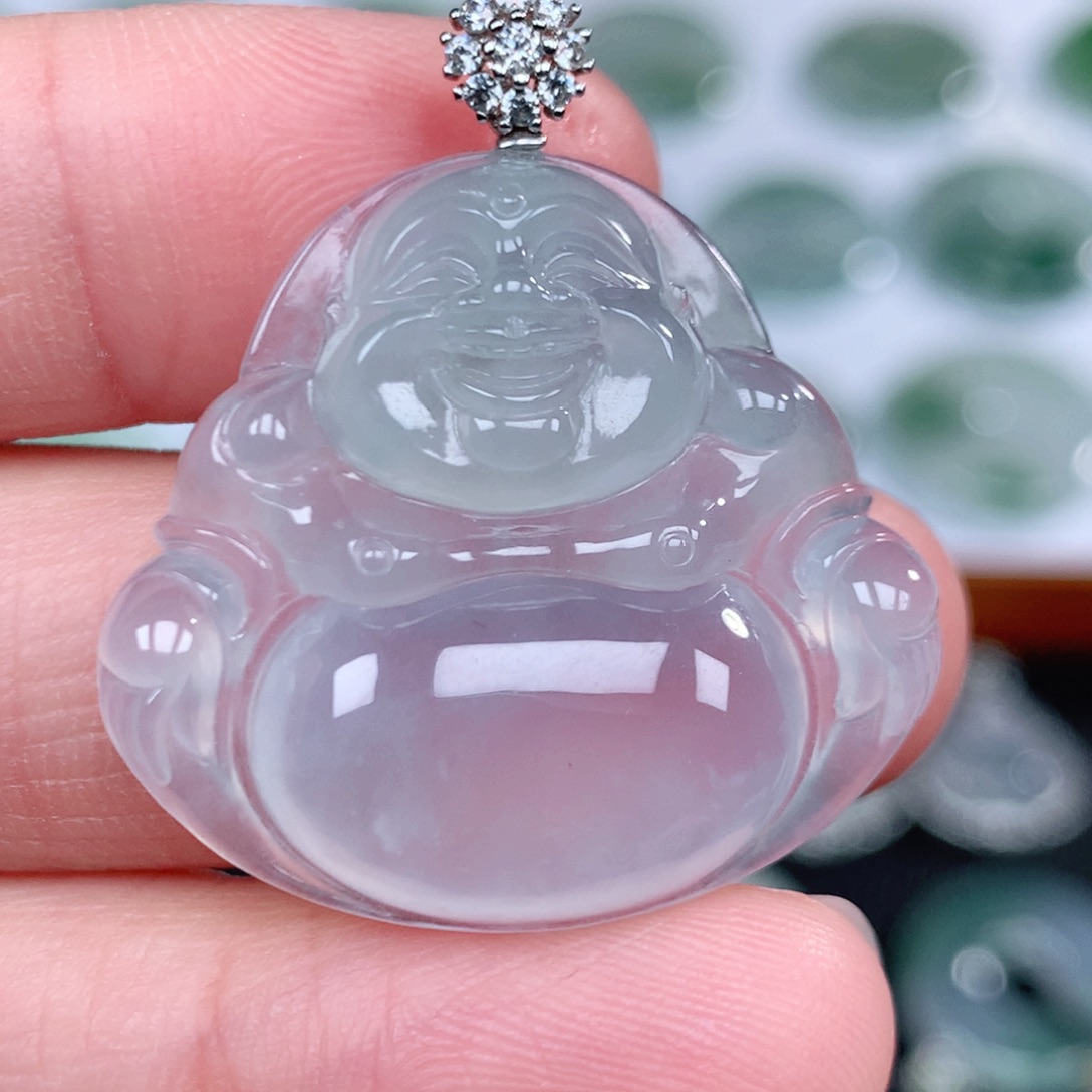 翡翠18K金镶嵌吊坠(不含链)33-29.5-6.0