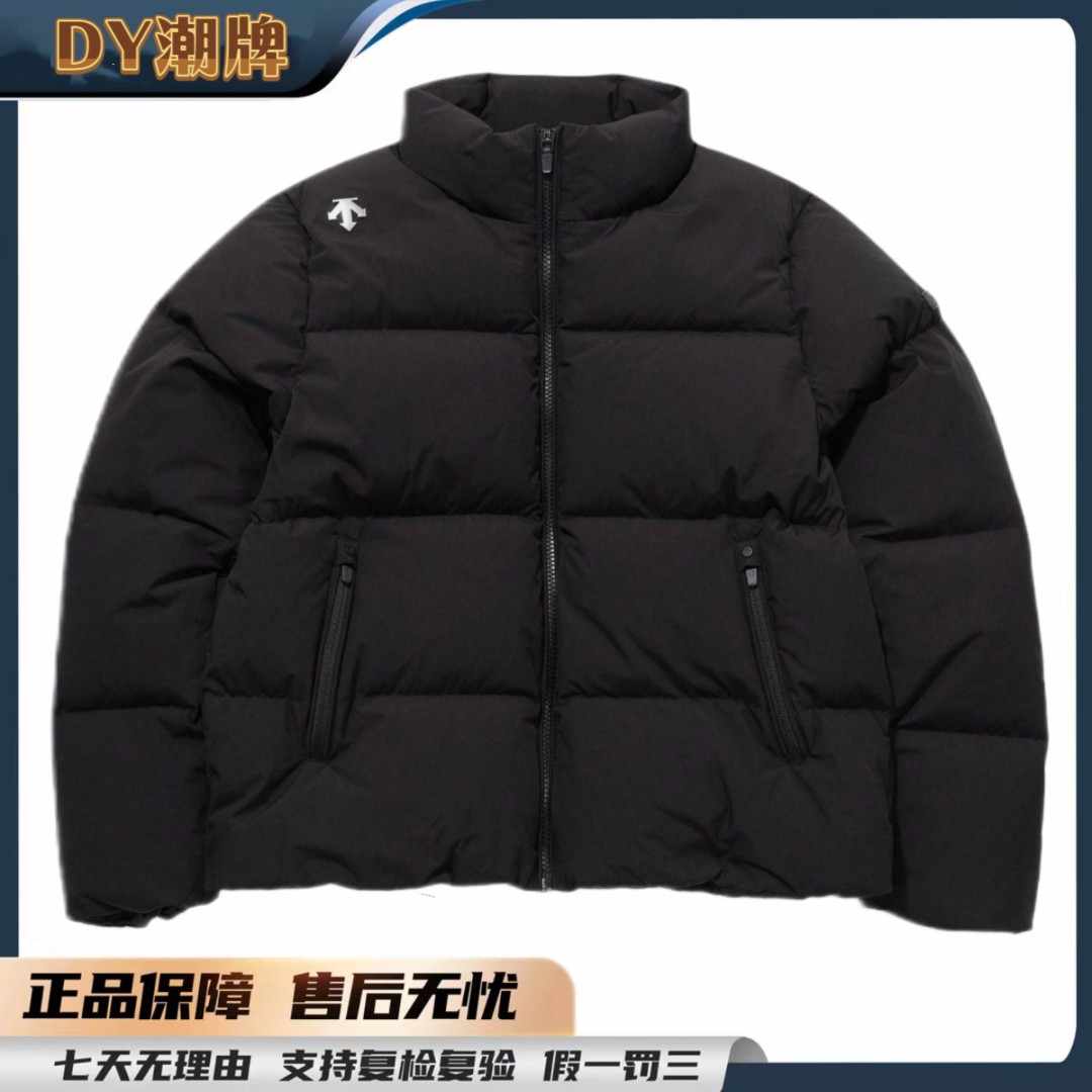 DESCENTE/迪桑特新款冬季男女同款纯色印花 立领拉链 长袖羽绒服