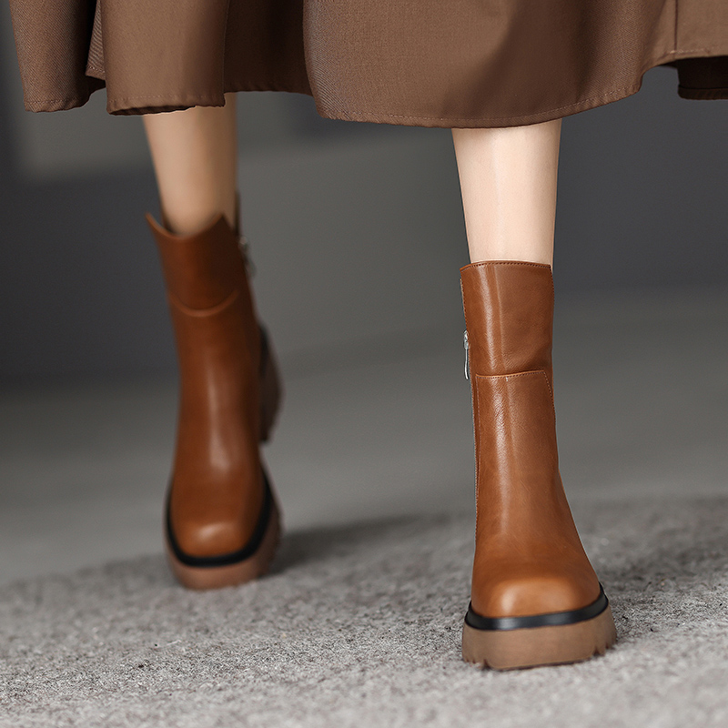 102-8032--牛皮鞋面-猪皮鞋垫-橡胶大底-跟高8.5cm