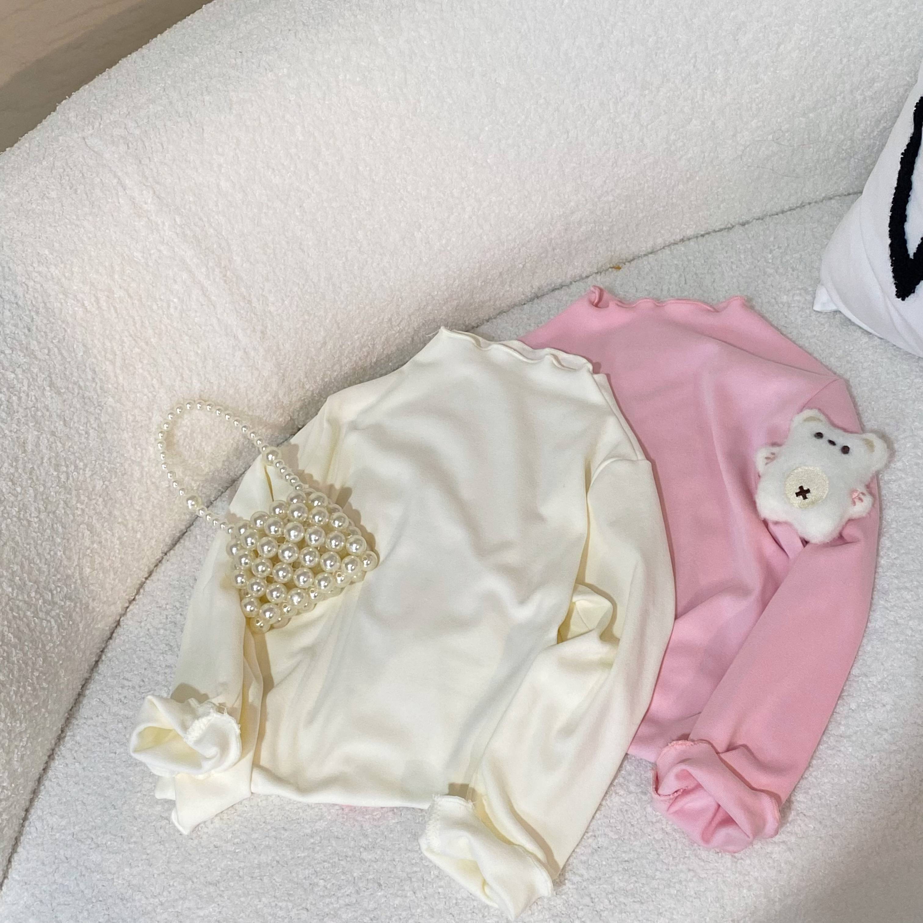 【TT】秋季新款女童打底衫新款洋气百搭儿童纯色内搭保暖上衣MZD191