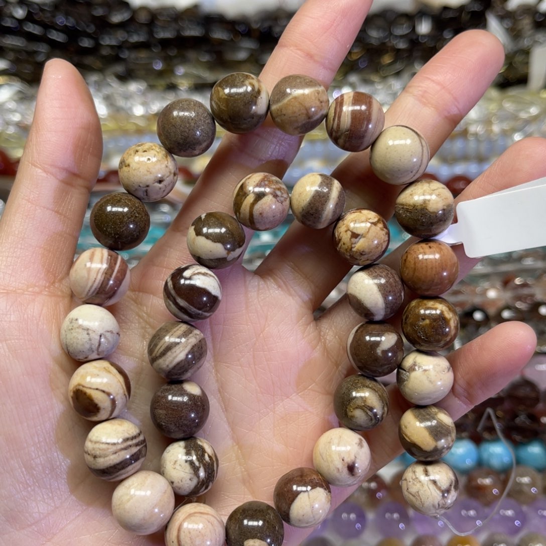 玛瑙/玉髓散珠天然澳洲斑马石卡长条38厘米