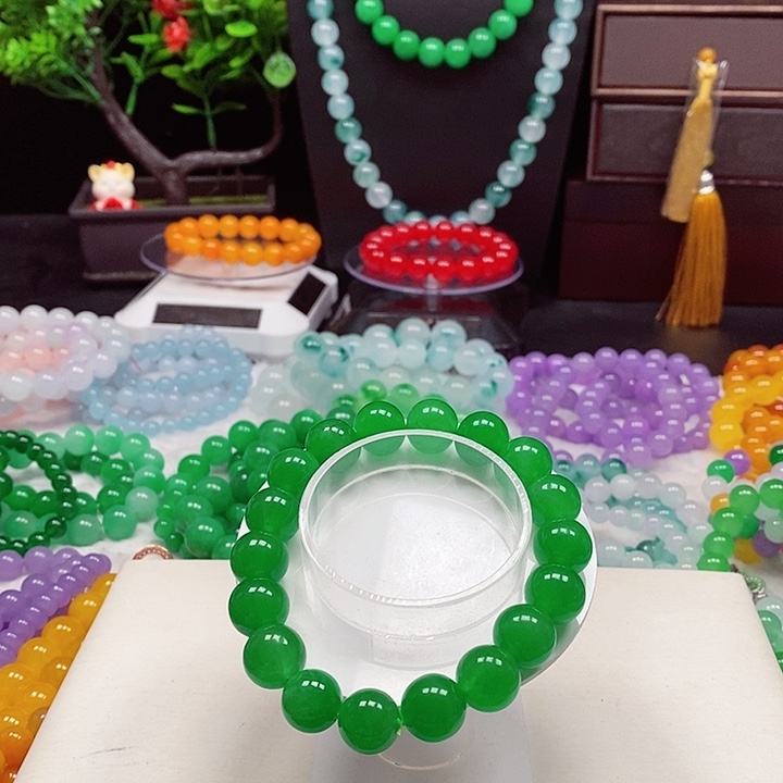 麻*阳绿，卡12，17颗，手串