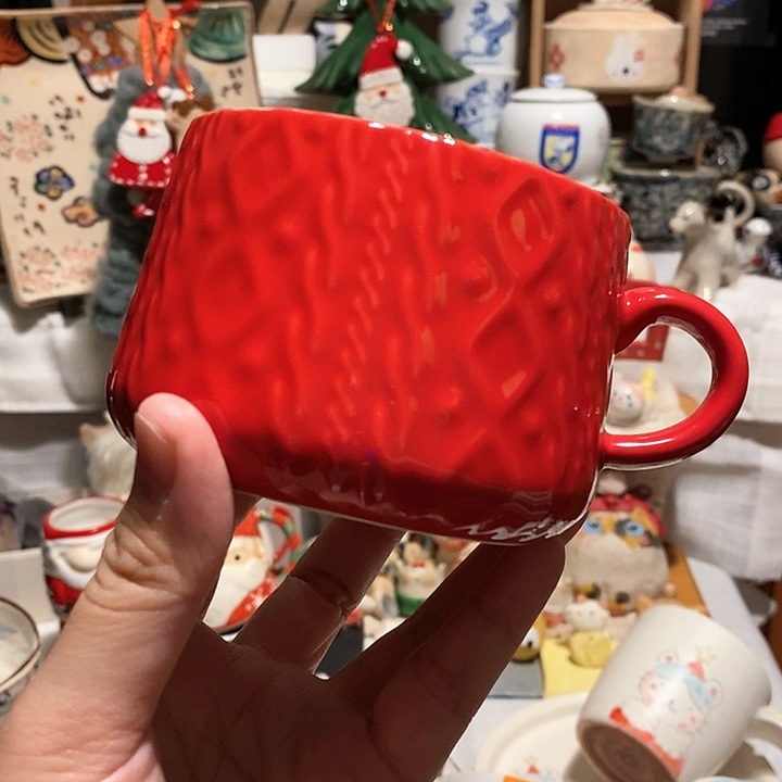 搪瓷毛衣纹路咖啡杯