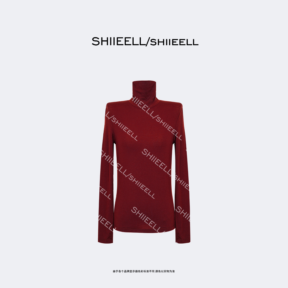 SHIIEELL新款老钱风休闲气质时尚提花百搭高领打底衫针织衫Z8063