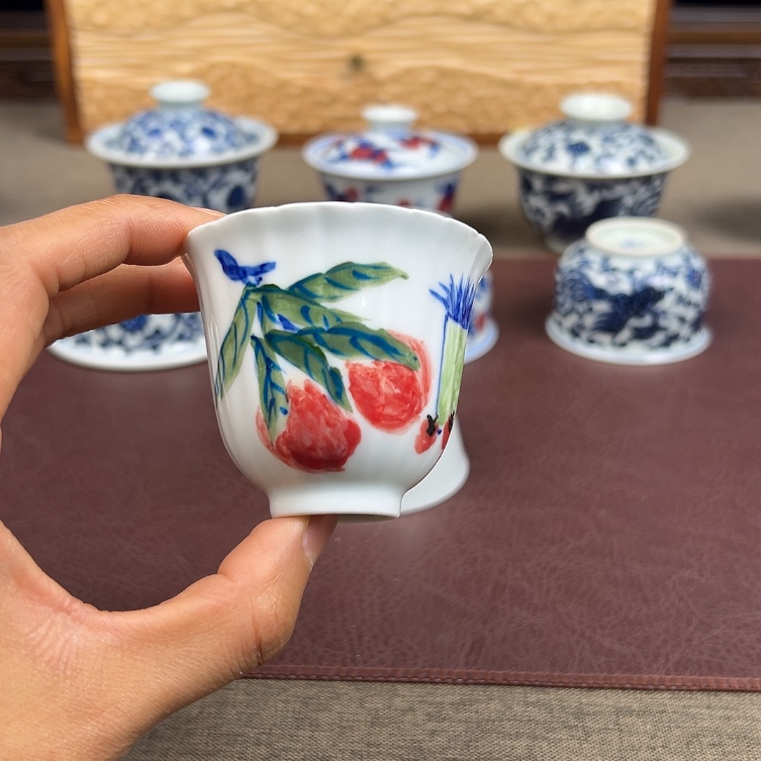 杯子景德镇三果闻香杯